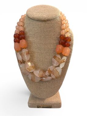 Multi-Strand Peach Agate Style Statement